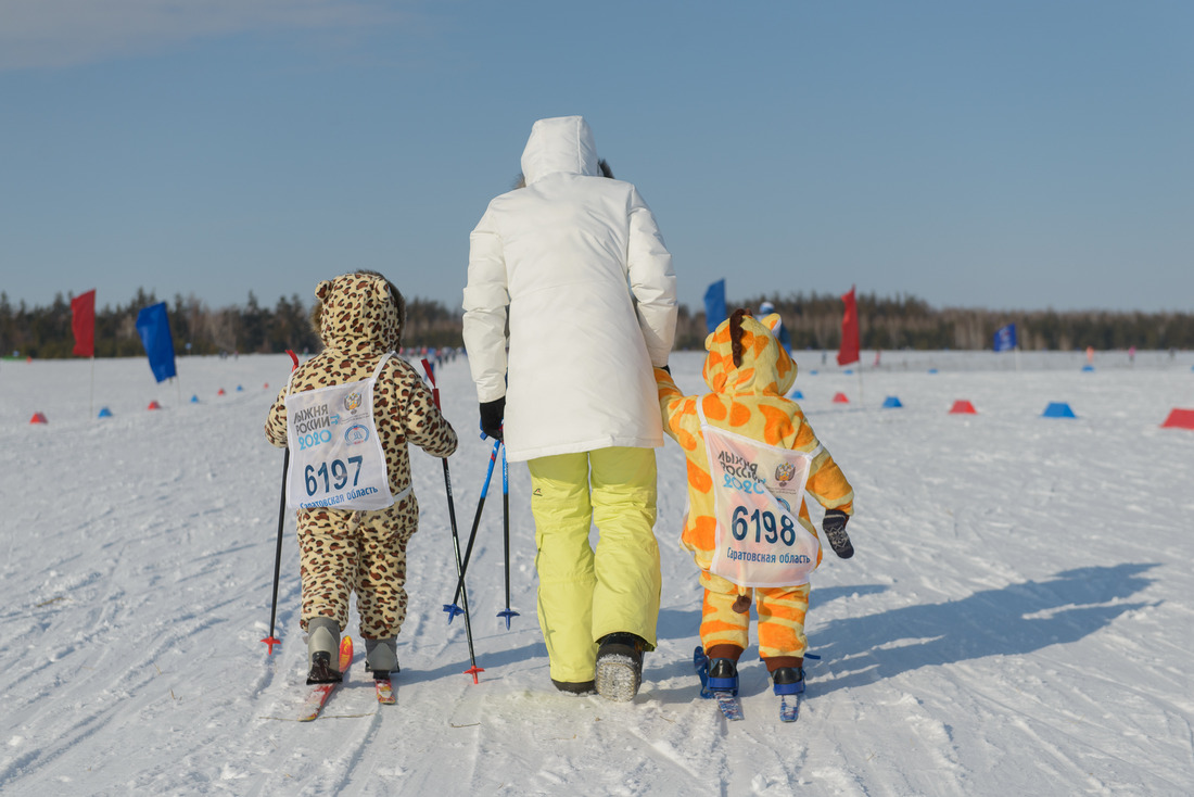Юные участники «Лыжни России-2020».